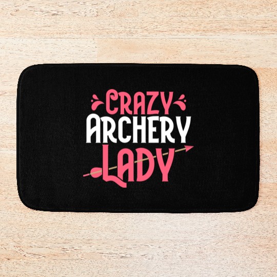 Crazy Archery Lady Bow & Arrows Target Archer Bath Mats