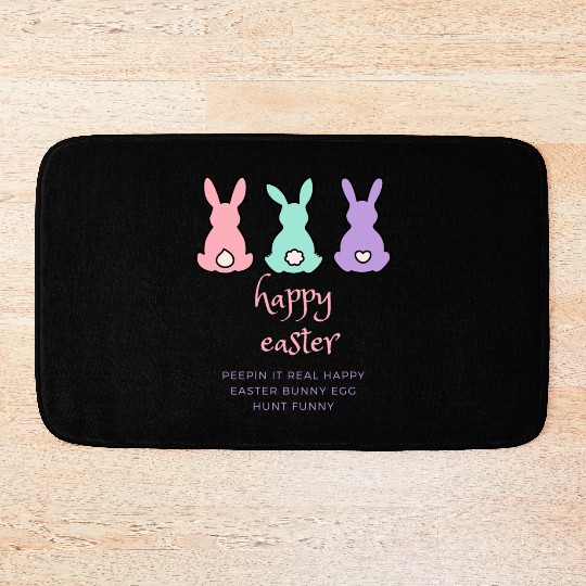 1Peepin It Real Happy Easter Bunny Egg Hunt Funny Bath Mats