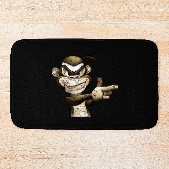 Gangster Monkey Graffity Handgun Bath Mats