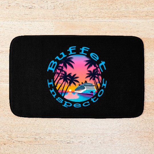 Cruise Ship "Buffet Inspector" (Font 1) Bath Mats