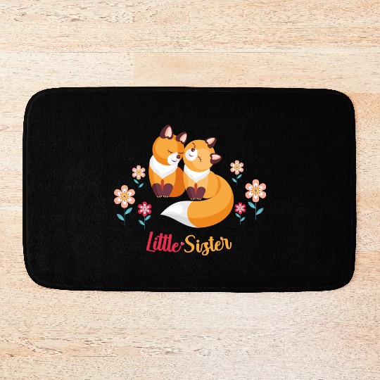 Cute Fox Siblings Gift for Little Sister Bath Mats