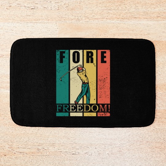 Fore Freedom Golf Sports Sporty Dad Golfer Bath Mats