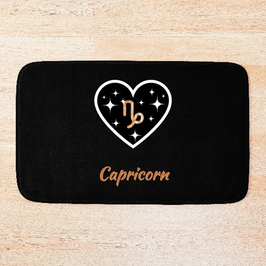 Capricorn zodiac sign, astrology, sun, birthday Bath Mats