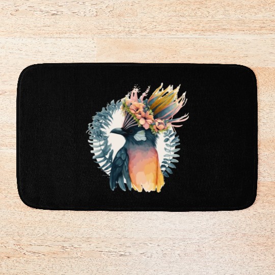 Cute Bird Of Paradise Bird Flower Crown Pet Birds Bath Mats