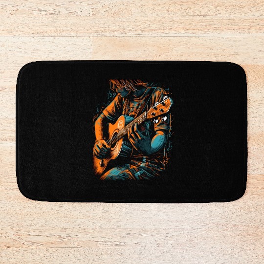Guitar Player Guitarist Acoustic Music Band Bath Mats