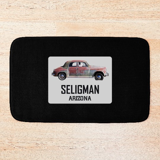 Old car city of Seligman in Arizonna, US Route 66 Bath Mats