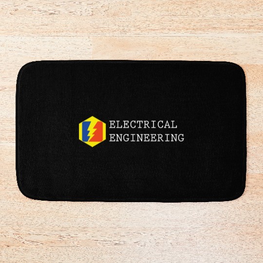 electrical engineering text, electricity logo Bath Mats