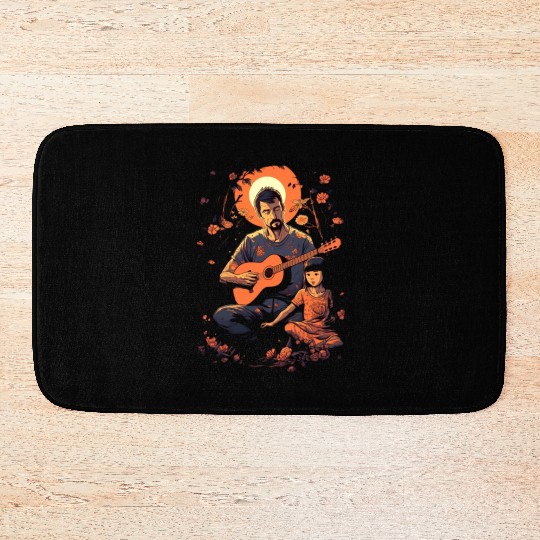 Guitarist Dad Guitar Player Father and Daughter Bath Mats