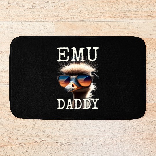 Emu Daddy Ostrich Bird Love Emus Fathers Day Emu Bath Mats