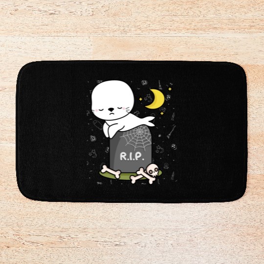 Boo Cute Seal Halloween design trick or treat RIP Bath Mats