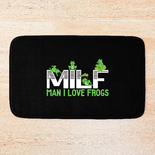 Man I Love Frogs Tadpole Amphibian Herpetologist Bath Mats