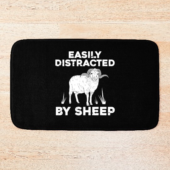 Cute Sheep For Men Women Lamb Farm Animal Farmer Bath Mats