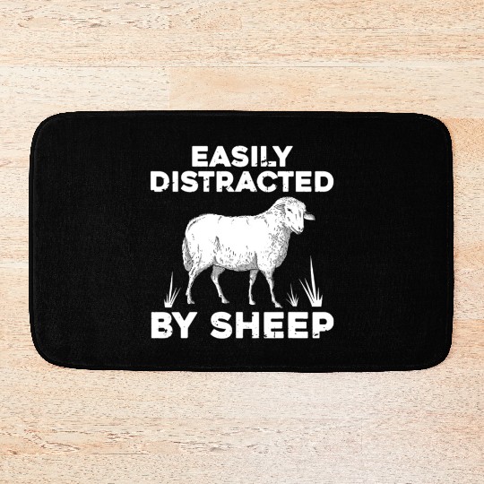 Cute Sheep For Men Women Lamb Farm Animal Farmer Bath Mats