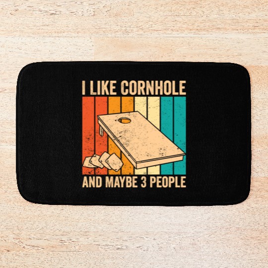 Funny Cornhole Retro Bath Mats