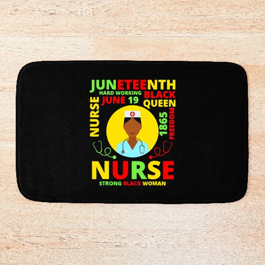 Juneteenth Black Nurse Costume Melanin Black Bath Mats