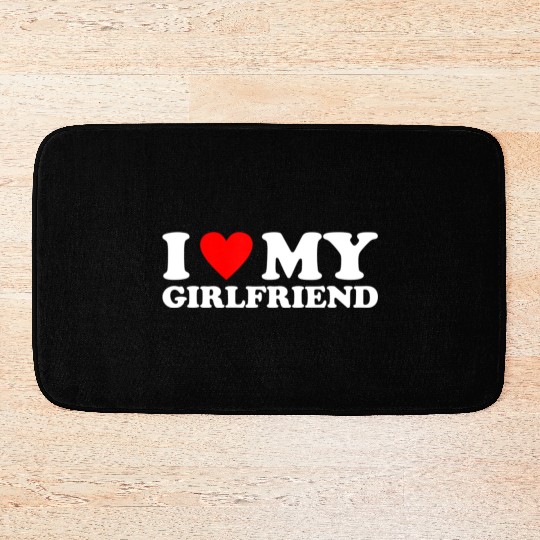 I Love My Girlfriend Bath Mats I Heart My Girlfriend