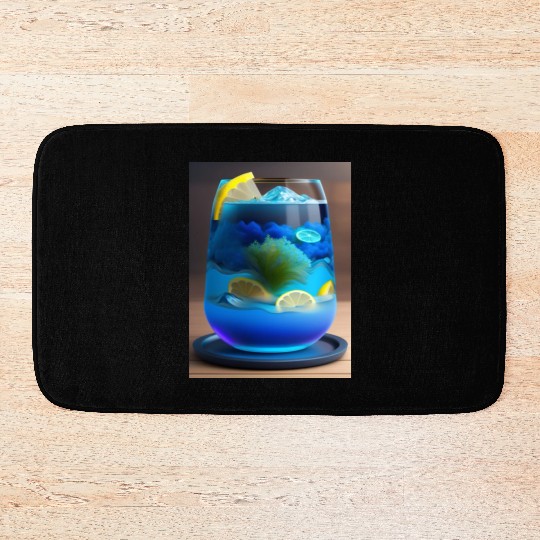 Electric Blue Lemonade Bath Mats