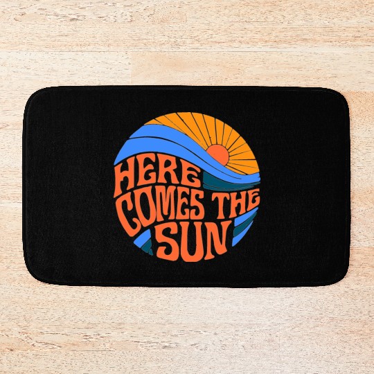 here comes the sun Bath Mats