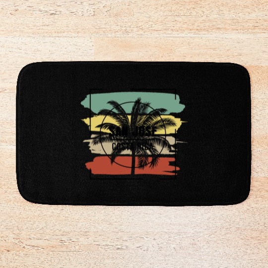 San Jose Costa Rica Palm Tree Retro Artistic Bath Mats
