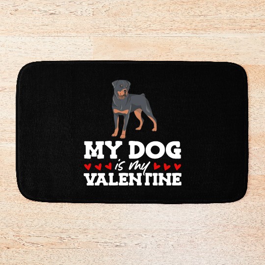 My Dog Is My Valentine Date Cute Doggy Bath Mats
