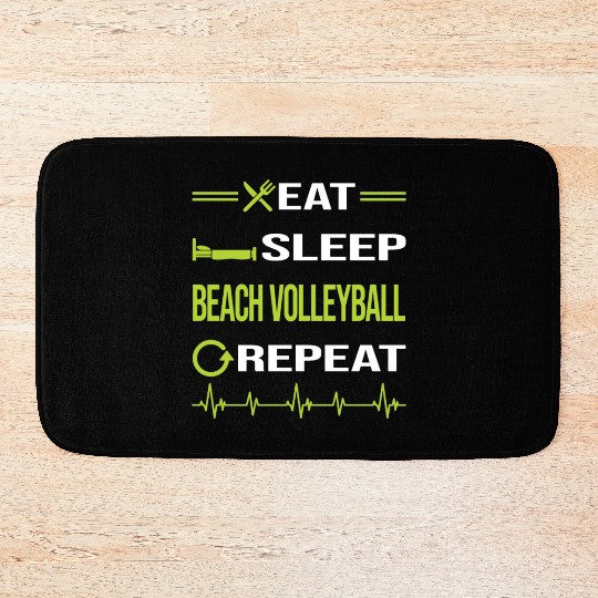 Funny Eat Sleep Repeat Beach Volleyball nostalgia Bath Mats