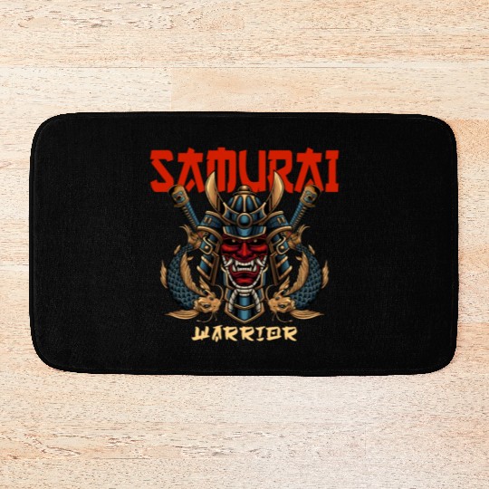 Samurai Warrior Japan Japanese Ninja Skull Katana Bath Mats