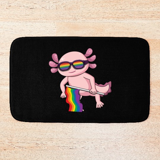 Axolotl Gay LGBTQ Rainbow LGBT Pride Month Bath Mats