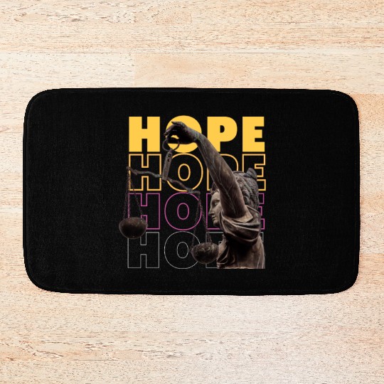 Black and yellow modern hope Bath Mats
