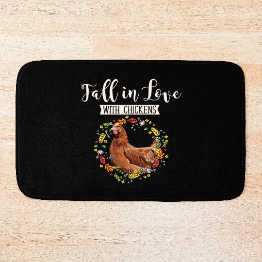 Women Chicken Lover Fall Autumn Farmer170 Bath Mats