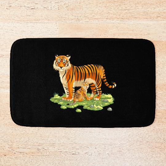 Mother And Son Tiger Bath Mats