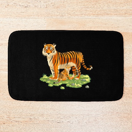 Mother And Son Tiger Bath Mats