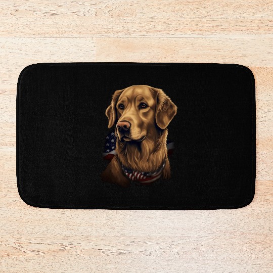 Golden Retriever American Flag Dog Lover Bath Mats