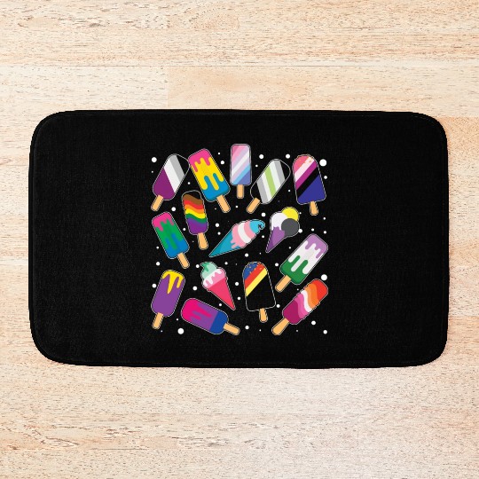 Popsicle Gay LGBTQ Rainbow LGBT Pride Month Bath Mats