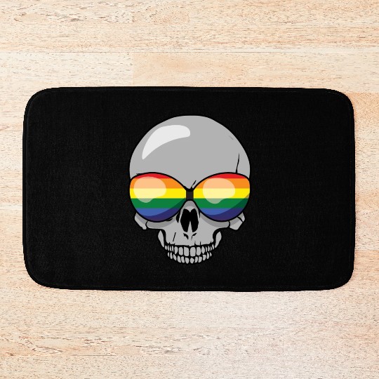 Skeleton Gay LGBTQ Rainbow LGBT Pride Month Bath Mats