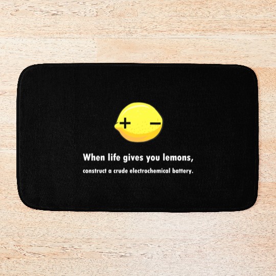 Electrochemical Battery Lemon Chemist Teacher Bath Mats