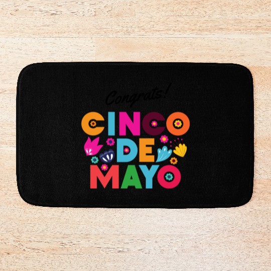 Colorful Mexican Cinco de May Bath Mats