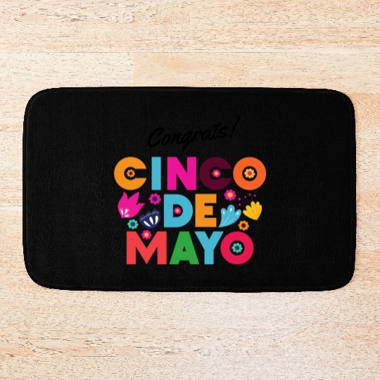 Colorful Mexican Cinco de May Bath Mats