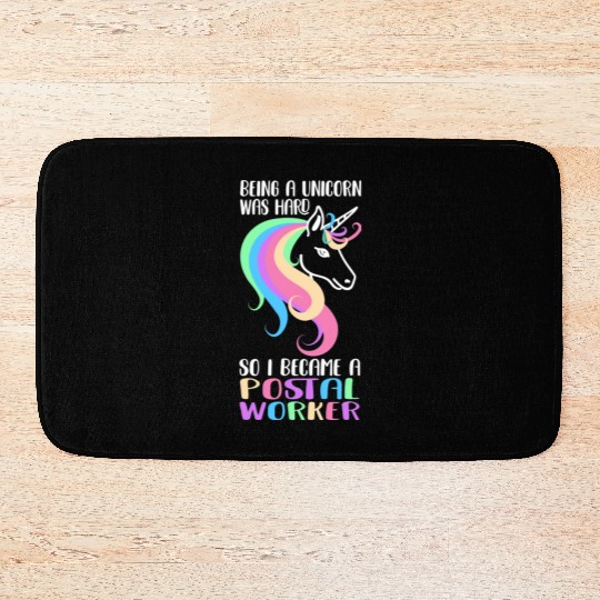 Postal Worker Unicorn Mailman Mail Post Office Bath Mats