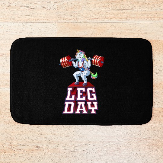 Leg Day unicorn Weight Lifting Squat Gym Training Bath Mats