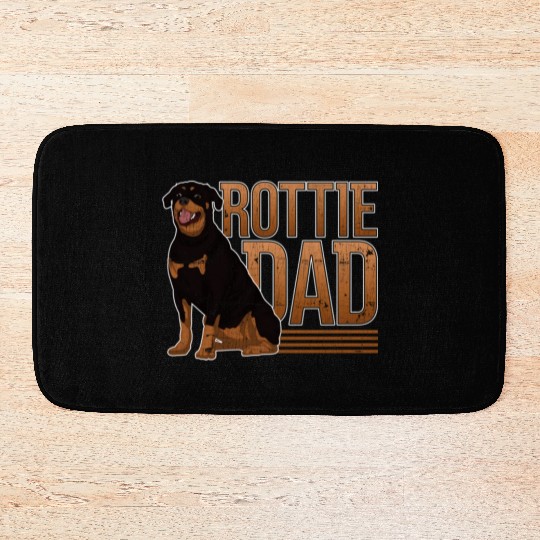 Fathers Day Pet Animal Lover Rottie Dad Dog Owner Bath Mats