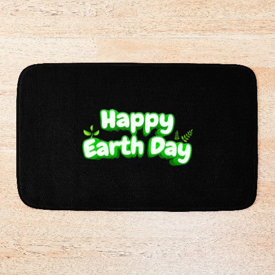 Happy Earth Day design . Bath Mats