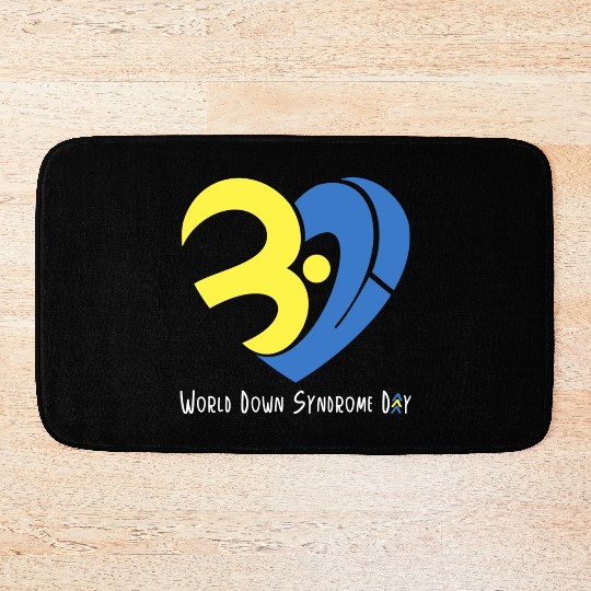 Love World Down Syndrome Awareness Day Love 3 Bath Mats