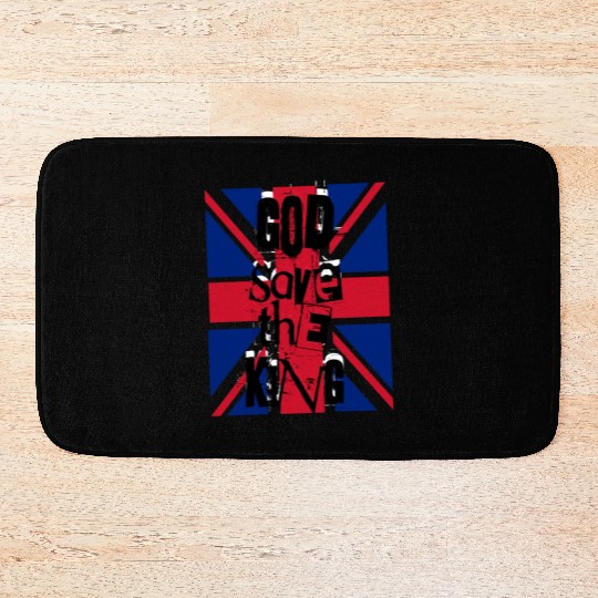 God Save The King Charles British Royal Punk Bath Mats