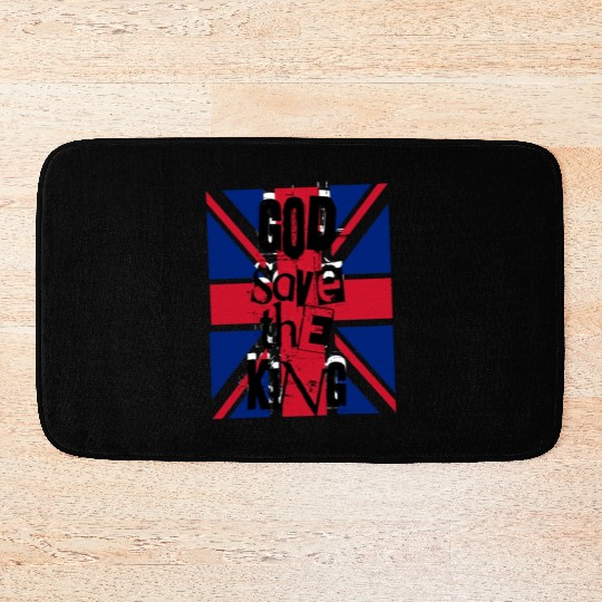 God Save The King Charles British Royal Punk Bath Mats