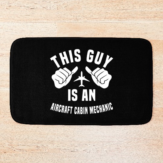 Funny Aircraft Cabin Mechanic Costume Bath Mats