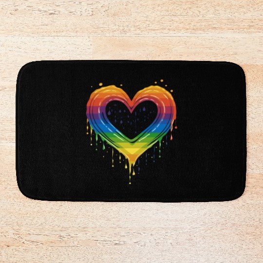 Celebrate Diversity: LGBT Rainbow Heart for Bath Mats