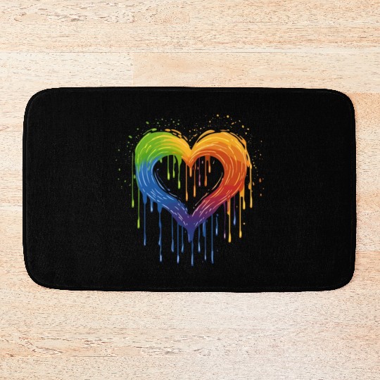 Love Without Limits: LGBTQ+ Rainbow Heart, Bath Mats