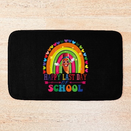 Groovy Happy Last Day of School Teacher Student Bath Mats