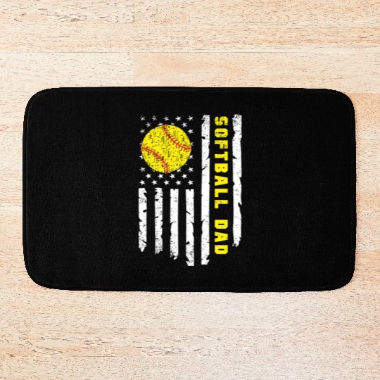Softball Dad fathers day Bath Mats