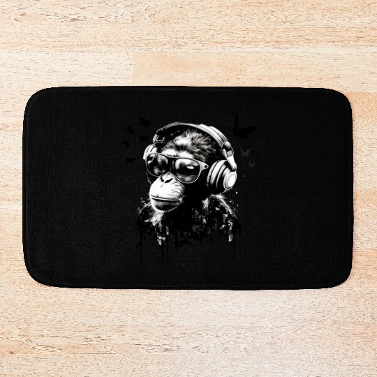 Monkey with Headphone Bath Mats
